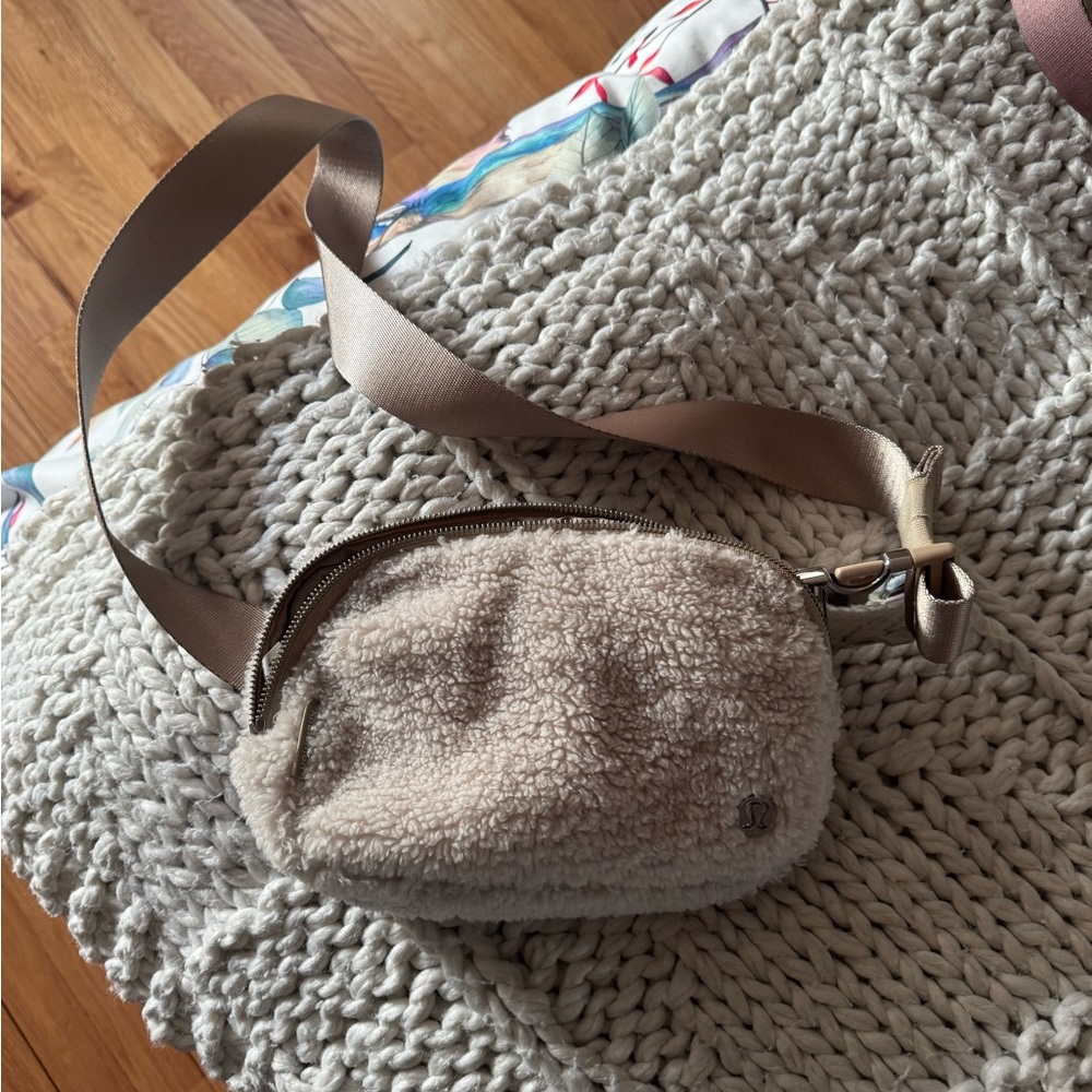 Lululemon Cozy Tan Sherpa Crossbody Bag